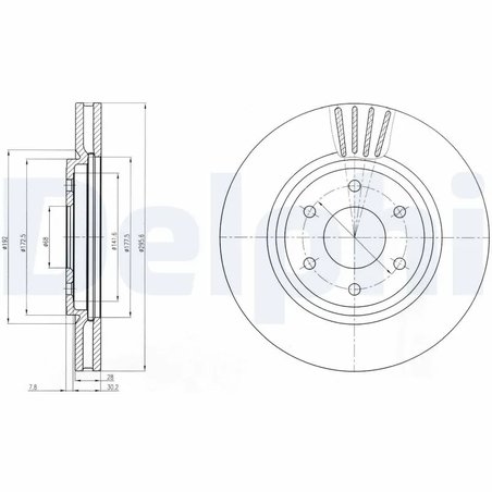 DISC FRANA DELPHI BG4205 - Compatibil cu NISSAN