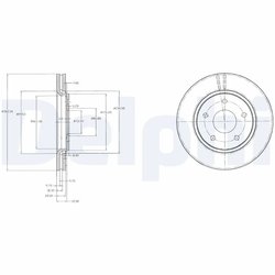 DISC FRANA DELPHI BG4212 - Compatibil cu CHRYSLER, DODGE, FIAT, VW