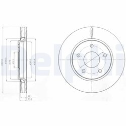 DISC FRANA DELPHI BG4248 - Compatibil cu CHRYSLER, DODGE, FIAT, VW