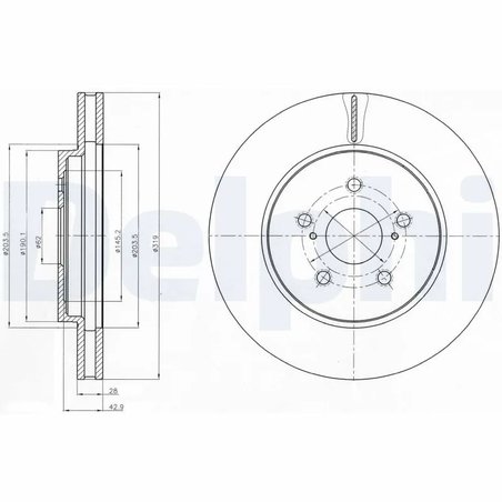 DISC FRANA DELPHI BG4253 - Compatibil cu LEXUS, TOYOTA