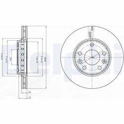 DISC FRANA DELPHI BG4265C - Compatibil cu DACIA, MERCEDES-BENZ, MITSUBISHI, NISSAN, RENAULT