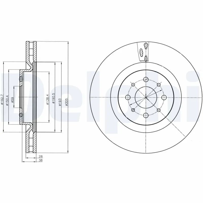 DISC FRANA DELPHI BG4308 - Compatibil cu ALFA ROMEO