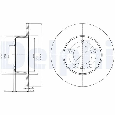 DISC FRANA DELPHI BG4320 - Compatibil cu NISSAN, OPEL, RENAULT, VAUXHALL