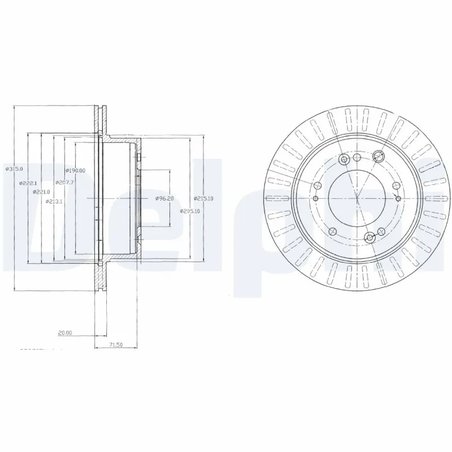 DISC FRANA DELPHI BG4331 - Compatibil cu KIA, MITSUBISHI