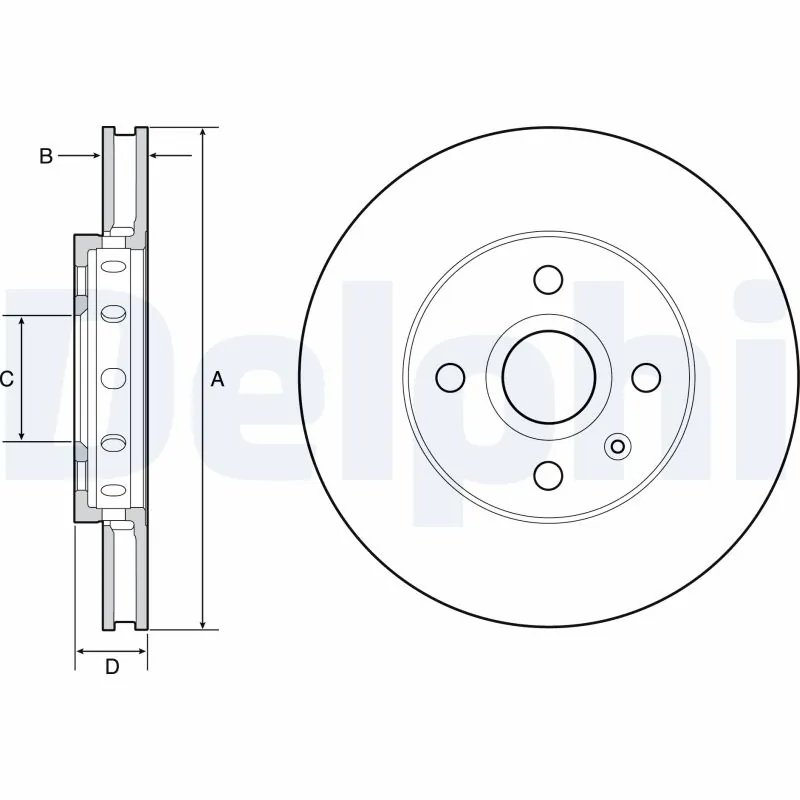 DISC FRANA DELPHI BG4647C - Compatibil cu SEAT, SKODA, VW