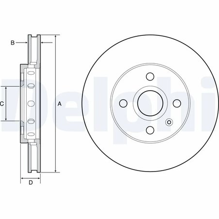 DISC FRANA DELPHI BG4647C - Compatibil cu SEAT, SKODA, VW