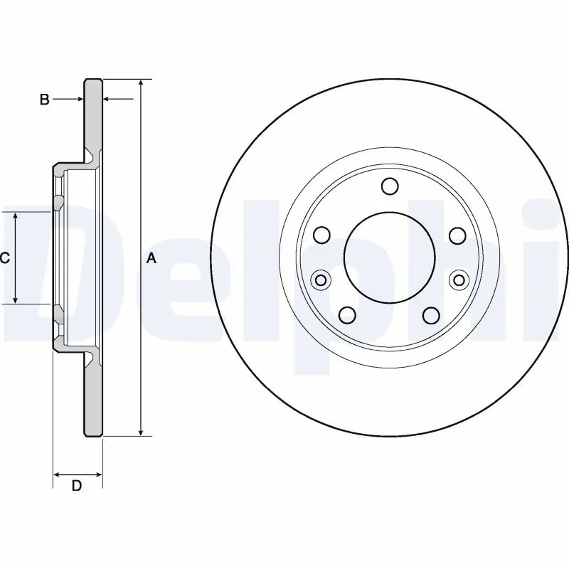 DISC FRANA DELPHI BG4661C - Compatibil cu CITROEN, DS, OPEL, PEUGEOT, TOYOTA, VAUXHALL