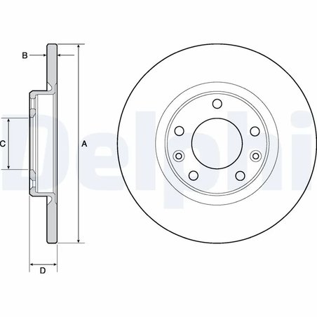 DISC FRANA DELPHI BG4661C - Compatibil cu CITROEN, DS, OPEL, PEUGEOT, TOYOTA, VAUXHALL