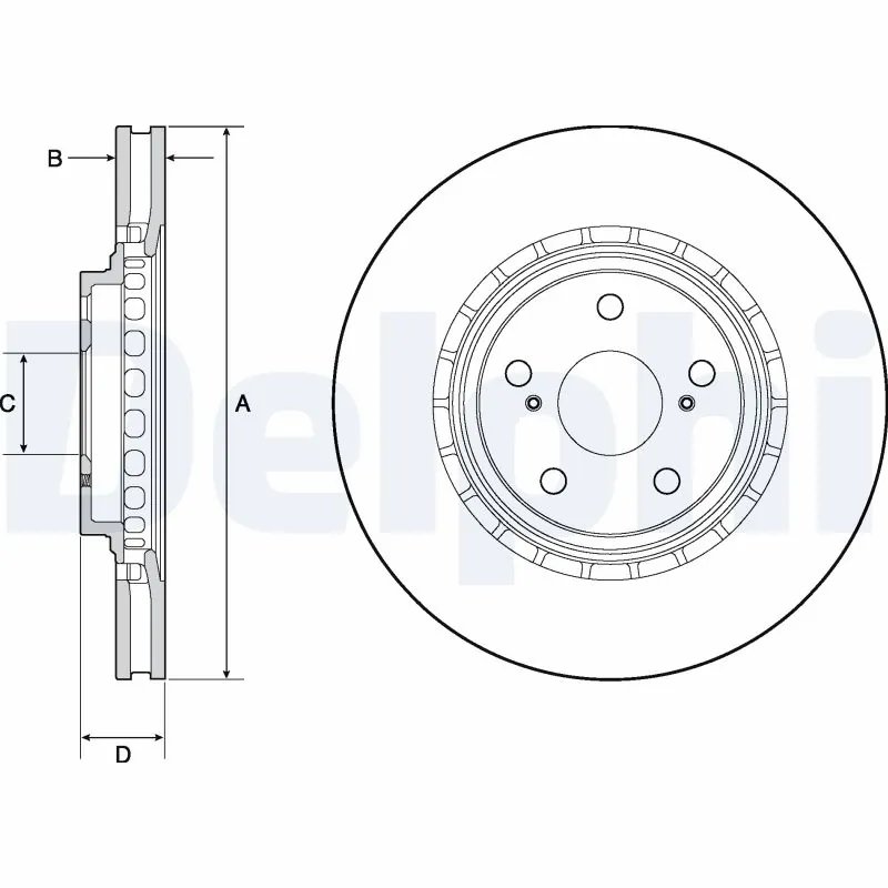 DISC FRANA DELPHI BG4691C - Compatibil cu LEXUS, TOYOTA, TOYOTA (GAC)