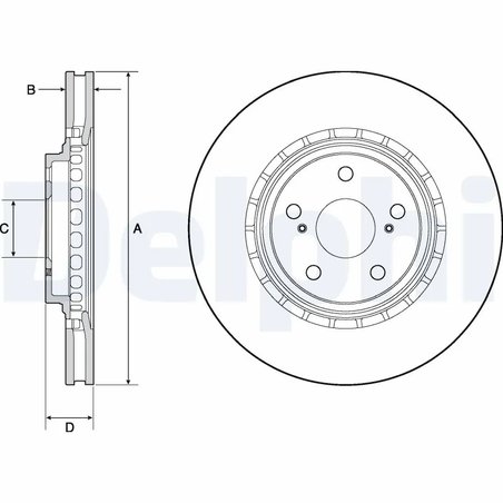 DISC FRANA DELPHI BG4691C - Compatibil cu LEXUS, TOYOTA, TOYOTA (GAC)