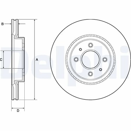 DISC FRANA DELPHI BG4743C - Compatibil cu HYUNDAI, KIA