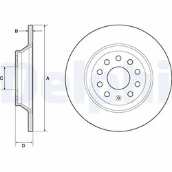 DISC FRANA DELPHI BG4751C - Compatibil cu AUDI, CUPRA, FORD, PIAGGIO, SEAT, SKODA, VW