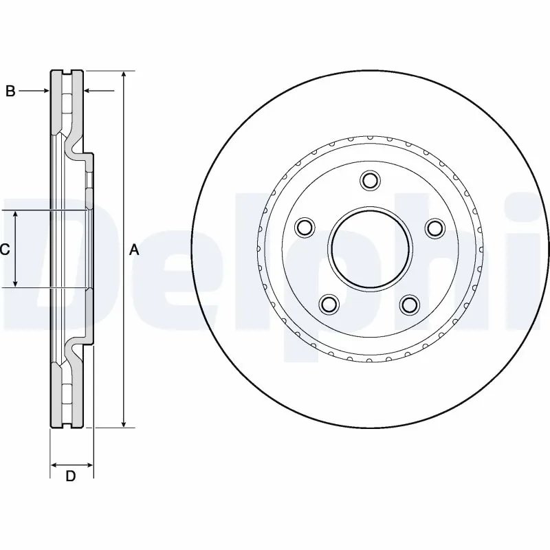 DISC FRANA DELPHI BG4759C - Compatibil cu CHRYSLER, DODGE, FIAT, LANCIA