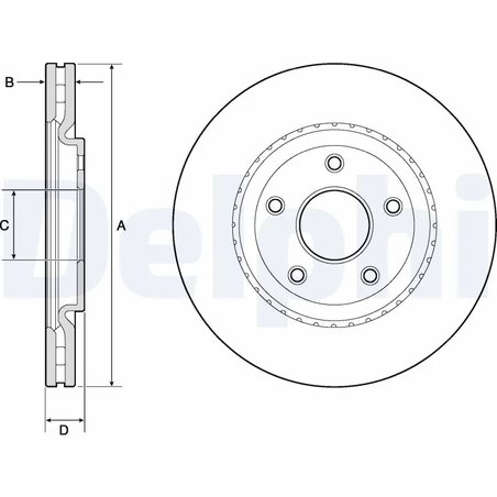 DISC FRANA DELPHI BG4759C - Compatibil cu CHRYSLER, DODGE, FIAT, LANCIA