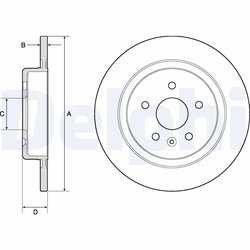 DISC FRANA DELPHI BG4760C - Compatibil cu OPEL, VAUXHALL