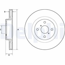 DISC FRANA DELPHI BG4762C - Compatibil cu TOYOTA
