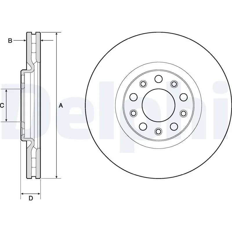 DISC FRANA DELPHI BG4763C - Compatibil cu ALFA ROMEO, FIAT, JEEP