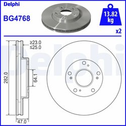 DISC FRANA DELPHI BG4768 - Compatibil cu HONDA