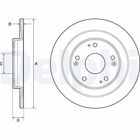 DISC FRANA DELPHI BG4773C - Compatibil cu HONDA