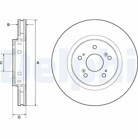 DISC FRANA DELPHI BG4808C - Compatibil cu HONDA