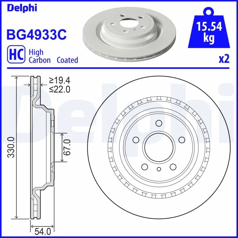DISC FRANA DELPHI BG4933C - Compatibil cu MERCEDES-BENZ