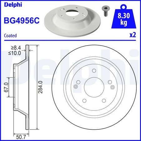 DISC FRANA DELPHI BG4956C - Compatibil cu KG MOBILITY, SSANGYONG