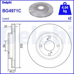 DISC FRANA DELPHI BG4971C - Compatibil cu SUZUKI
