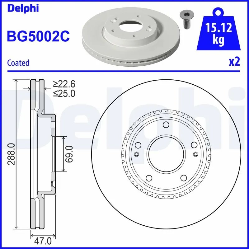 Disc frana Delphi BG5002C