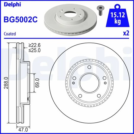 Disc frana Delphi BG5002C