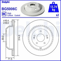 DISC FRANA DELPHI BG5006C - Compatibil cu KIA