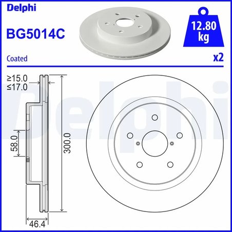 DISC FRANA DELPHI BG5014C - Compatibil cu SUBARU