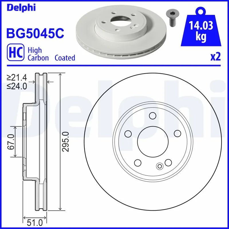 DISC FRANA DELPHI BG5045C - Compatibil cu MERCEDES-BENZ