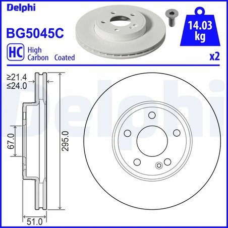 DISC FRANA DELPHI BG5045C - Compatibil cu MERCEDES-BENZ