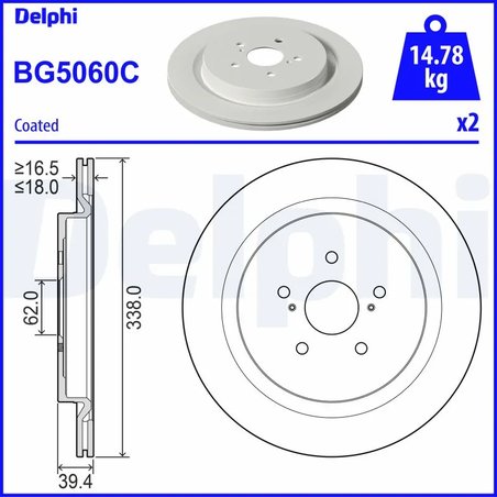 DISC FRANA DELPHI BG5060C - Compatibil cu LEXUS