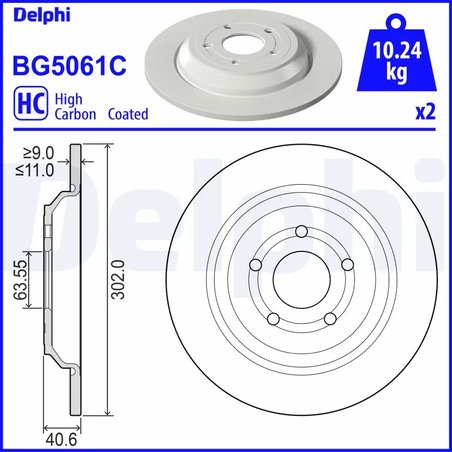 DISC FRANA DELPHI BG5061C - Compatibil cu FORD