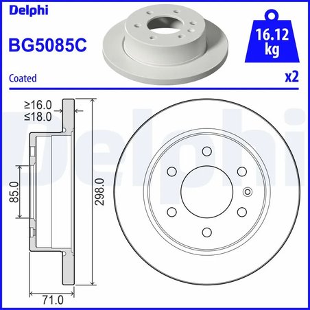 DISC FRANA DELPHI BG5085C - Compatibil cu MERCEDES-BENZ