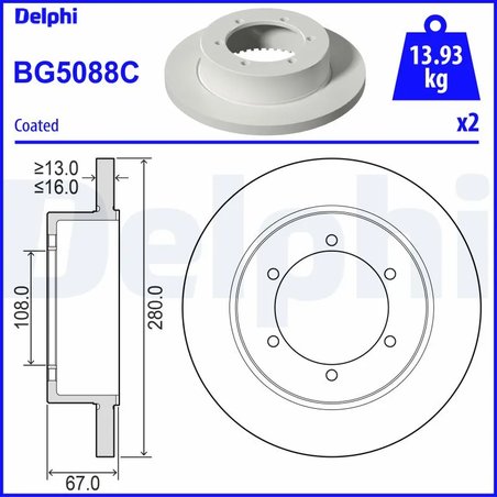 Disc frana Delphi BG5088C