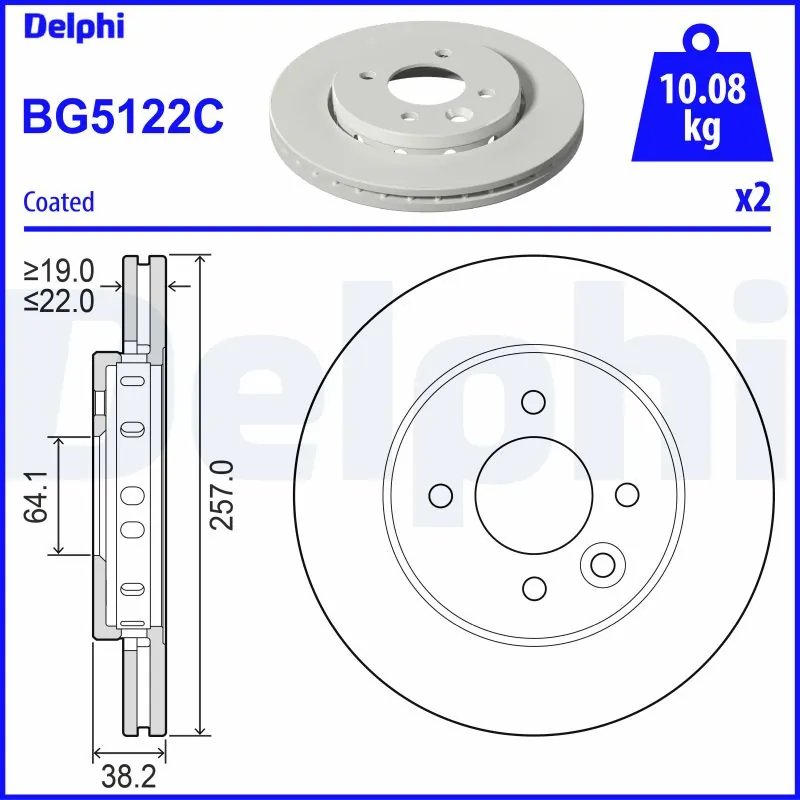 DISC FRANA DELPHI BG5122C - Compatibil cu MG