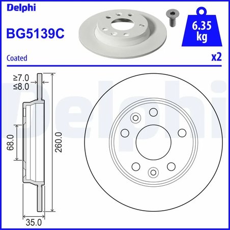 DISC FRANA DELPHI BG5139C - Compatibil cu RENAULT