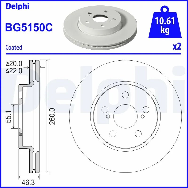 Disc frana Delphi BG5150C