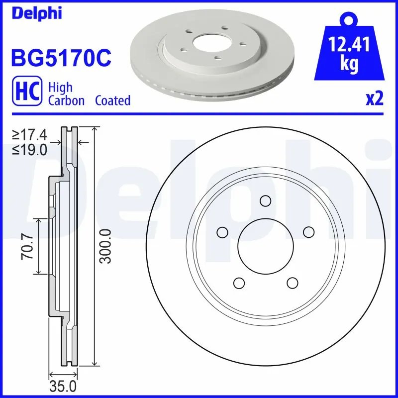 DISC FRANA DELPHI BG5170C - Compatibil cu FORD AUSTRALIA, FORD USA