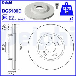 Disc frana Delphi BG5180C