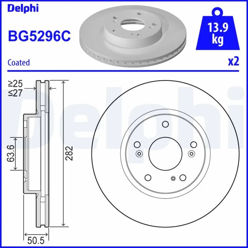 DISC FRANA DELPHI BG5296C - Compatibil cu FORD