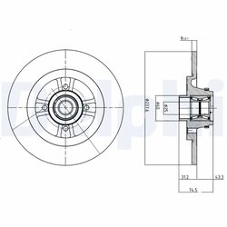 DISC FRANA DELPHI BG9025RS - Compatibil cu RENAULT