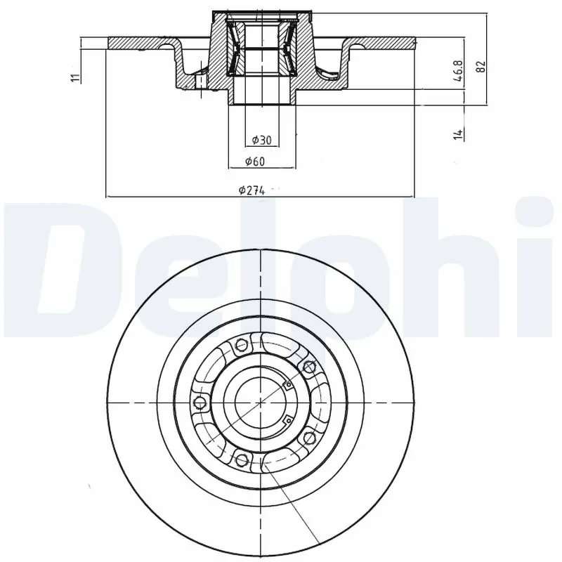 DISC FRANA DELPHI BG9026RS - Compatibil cu RENAULT