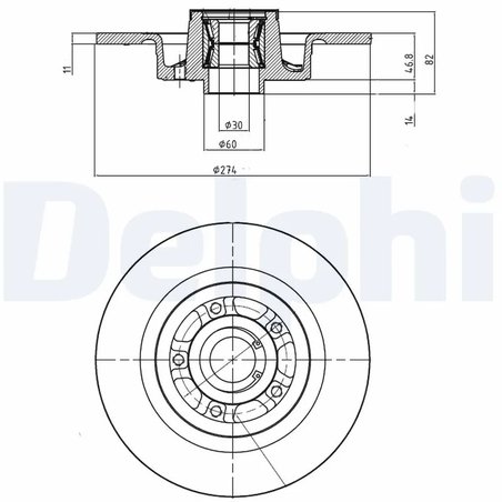 DISC FRANA DELPHI BG9026RS - Compatibil cu RENAULT
