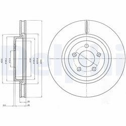 DISC FRANA DELPHI BG9050 - Compatibil cu CHRYSLER, LANCIA