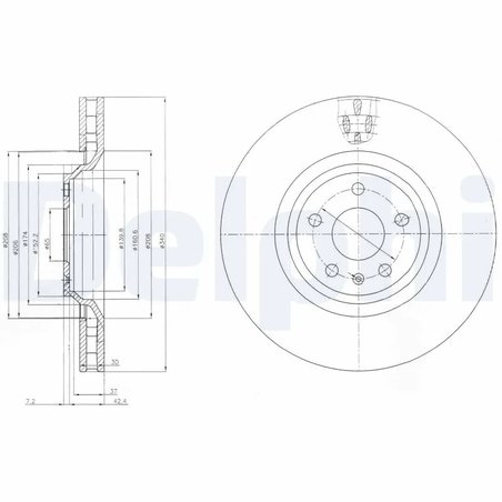 DISC FRANA DELPHI BG9054 - Compatibil cu AUDI