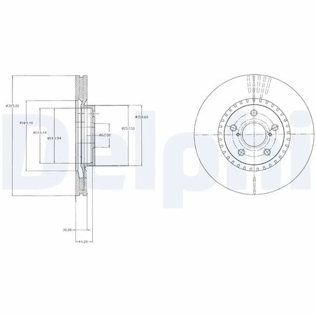 DISC FRANA DELPHI BG9074 - Compatibil cu LEXUS