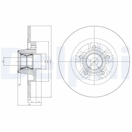 DISC FRANA DELPHI BG9113RSC - Compatibil cu MERCEDES-BENZ, NISSAN, RENAULT